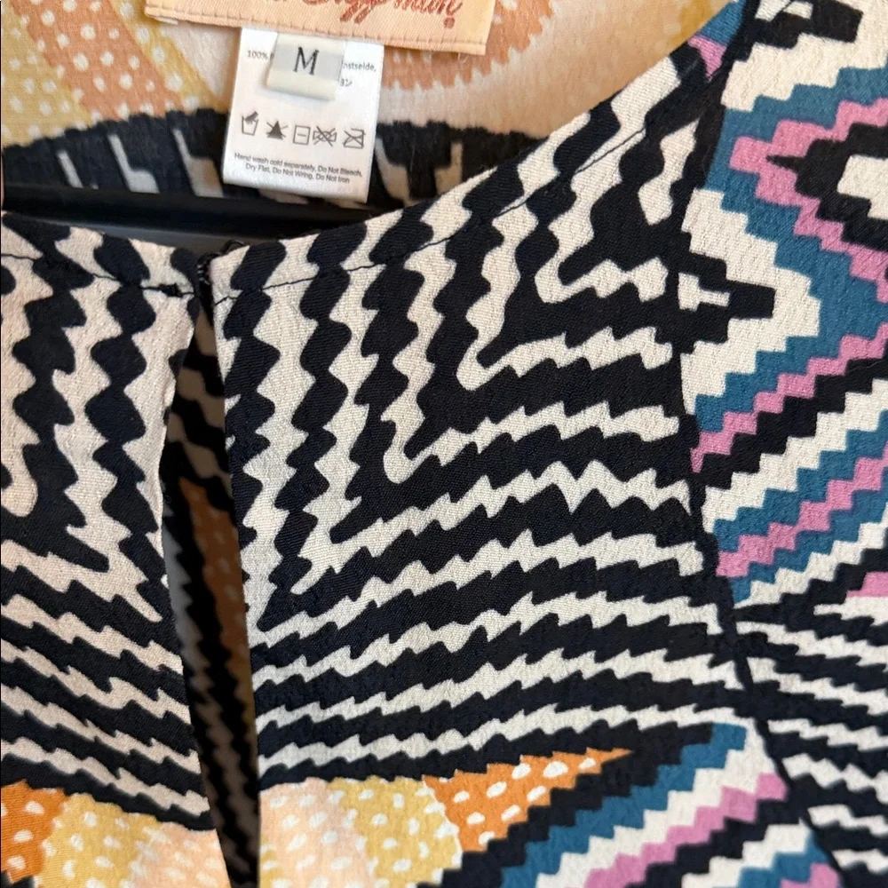 Mara Hoffman Starburst Geometric Blouse – Bold Designer Statement Piece - Picture 5 of 6